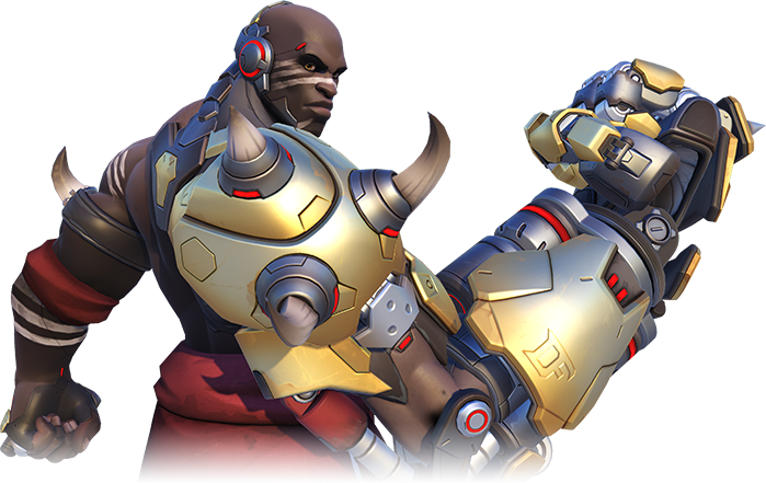 Doomfist is one of the heroes of Overwatch. He is a zealous and cunning criminal combatant who wants to drown the world in a future of conflict to strengthen humanity. Doomfist's cybernetics make him a highly-mobile, powerful frontline fighter. In addition to dealing ranged damage with his Hand Cannon, Doomfist can slam the ground, knock enemies into the air and off balance, or charge into the fray with his Rocket Punch. When facing a tightly packed group, Doomfist leaps out of view, then crashes down to earth with a spectacular Meteor Strike.