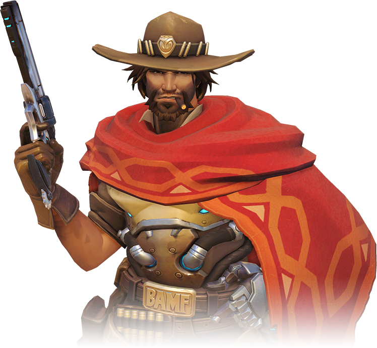McCree is one of the heroes in Overwatch. He is an outlaw gunslinger and former gang member who fights for the principle of righteousness.
Using his Peacekeeper, McCree takes out targets with deadeye precision and dives out of danger with eagle-like speed.