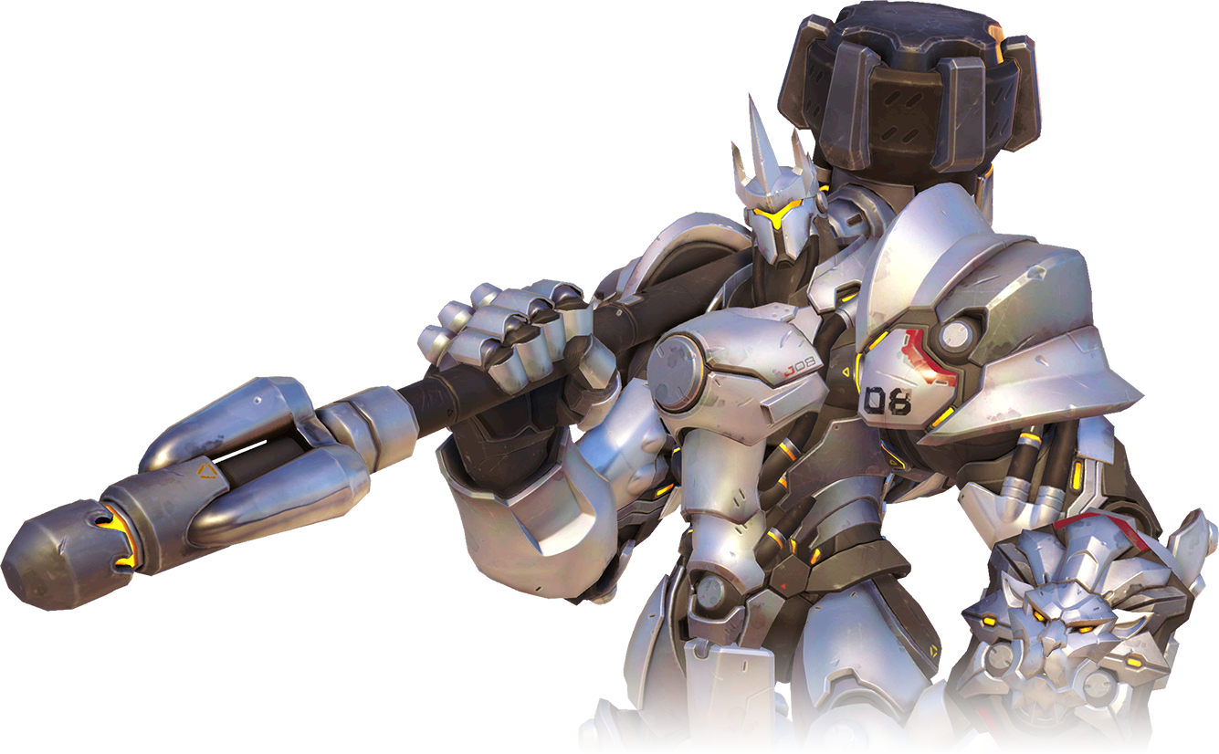 Reinhardt is one of the heroes in Overwatch. He is a wandering knight who continues to fight for justice and defend the innocence undeterred by the toll of his age.
Clad in powered armor and swinging his hammer, Reinhardt leads a rocket-propelled charge across the battleground and defends his squadmates with a massive energy barrier.